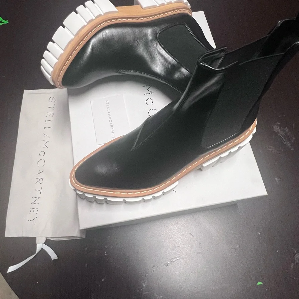 ❌SOLD❌ Stella McCartney Emilie Platform Chelsea Boots Black Size 41EU/11US - Picture 4 of 14